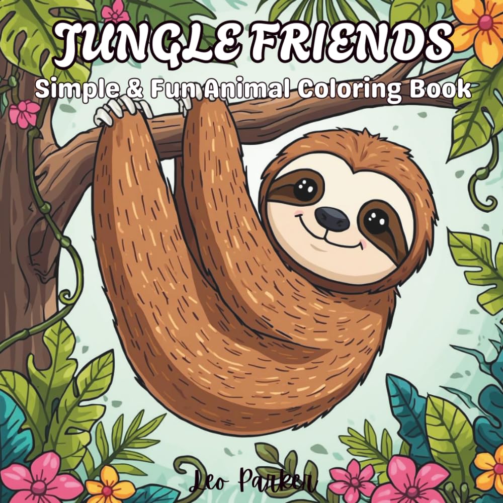 Jungle Friends: Simple & Fun Animal Coloring Book