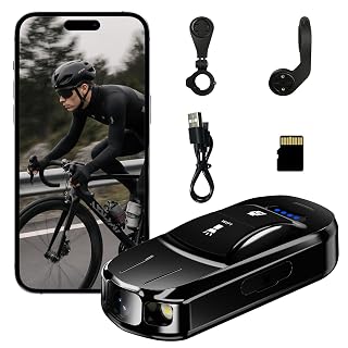 Bike Camera Small Thumb Action Camera, IPX6 Waterproof, Wireless, with Bike Mount, for Cycling, Sports, Vlogging & Content Creation (Black) - Amazon product rated Grade A
