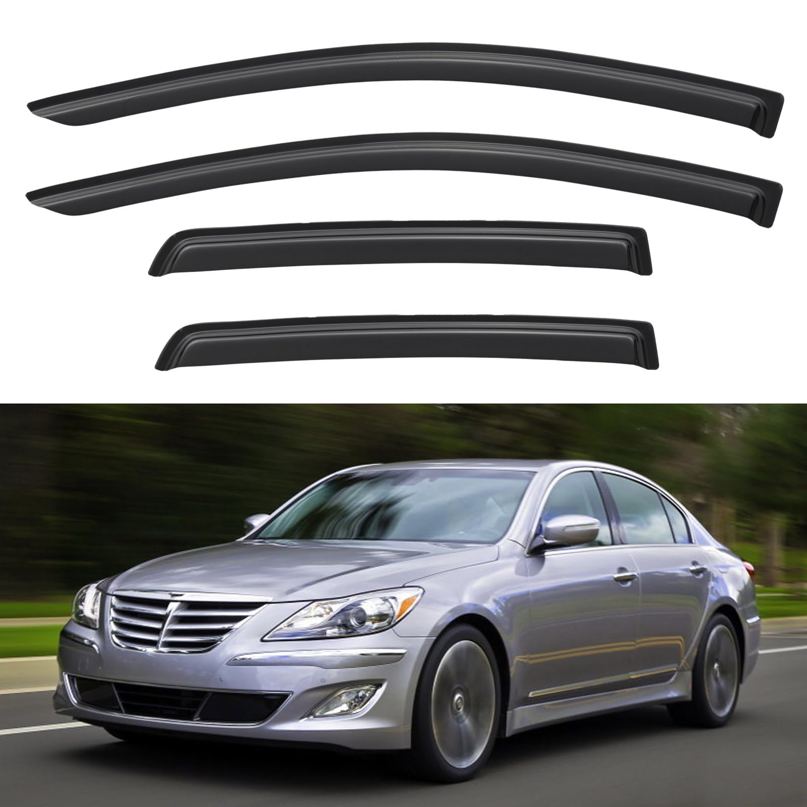 Amazon.com: Window Visors Rain Guards for 2009-2014 Hyundai