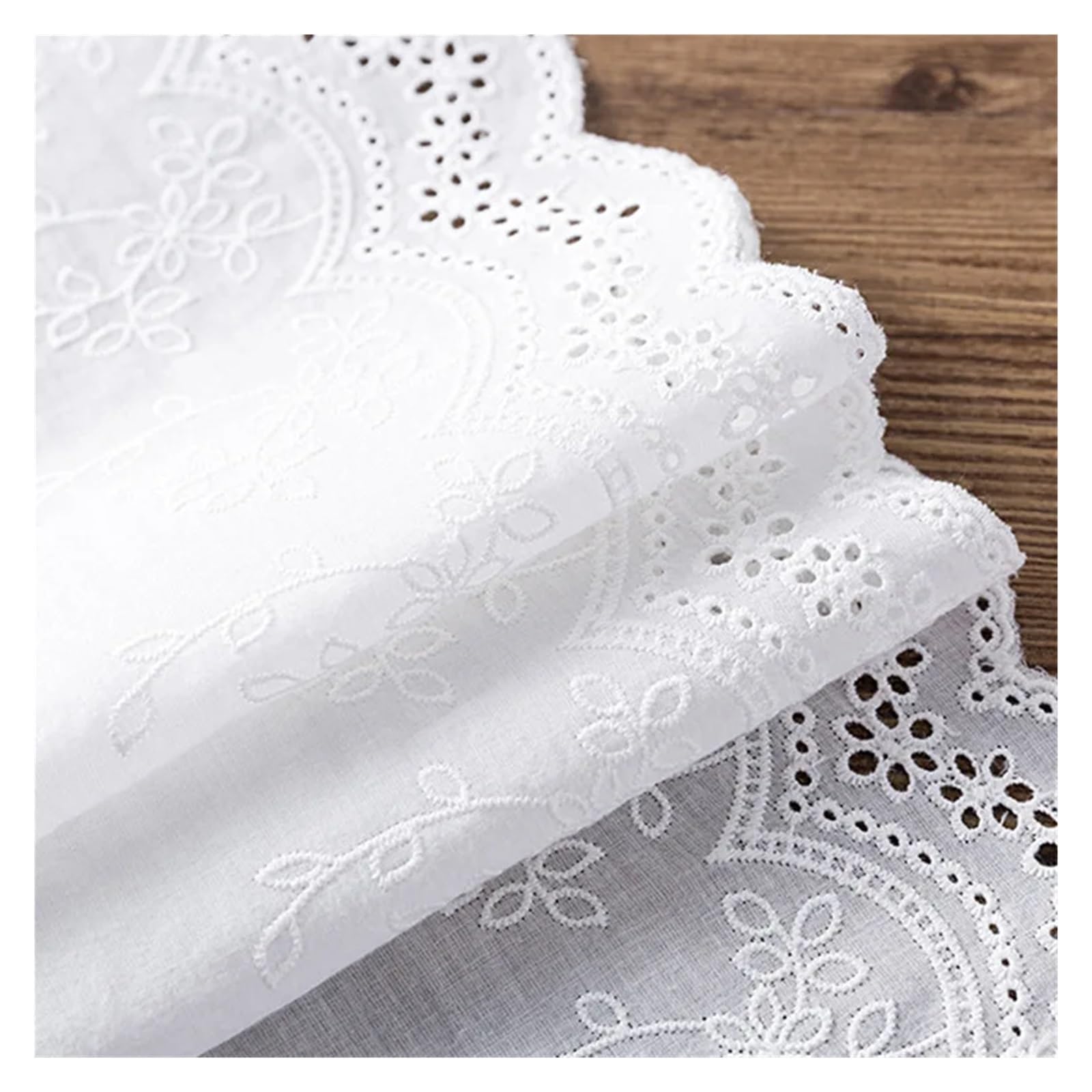 Cinta de Encaje 19,5 cm algodón puro 1 yarda encaje de blanco material ancho a mano cortina tela accesorios DIY para Decoración de Bodas(9.8-10yards)