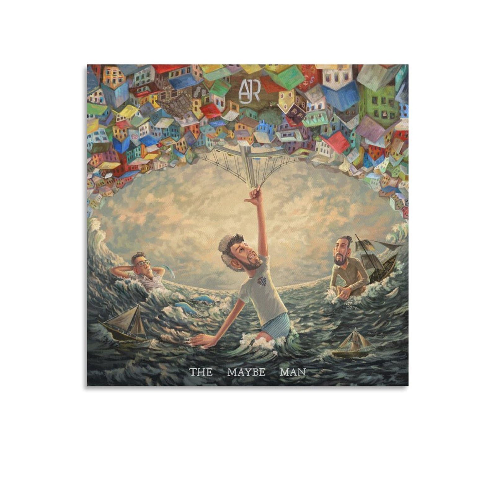 ENZEES AJR The Maybe Man Canvas Poster Wall Decorative Art Painting Living Room Bedroom Decoration Gift Unframe-style12x12inch(30x30cm)