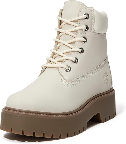 Timberland Women's Stone Street 6 Inch Lace Up Waterproof Boot, Natural Nubuck, 