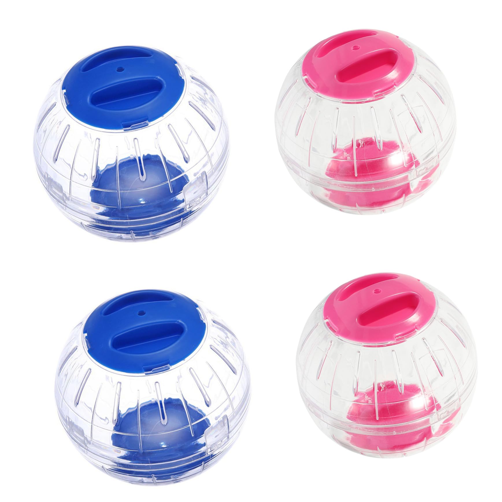 SUPVOX 4 Pièces Boule Exercice Transparente pour Petits Rongeurs Lot de Roses avec Système Anti-évasion Hamster pour Cage Stimulation Physique et Exploration Intérieur et Extérieur