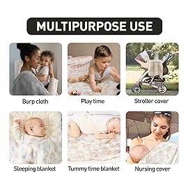 GLLQUEN BABY Receiving Blanket Boy Cotton Muslin Swaddle Blankets Girl Newborn Squares Breathable & Soft Thin Baby Blankets Cloths Double Absorbent Infant Swaddling Wrap - 6 Pack(Jungle)