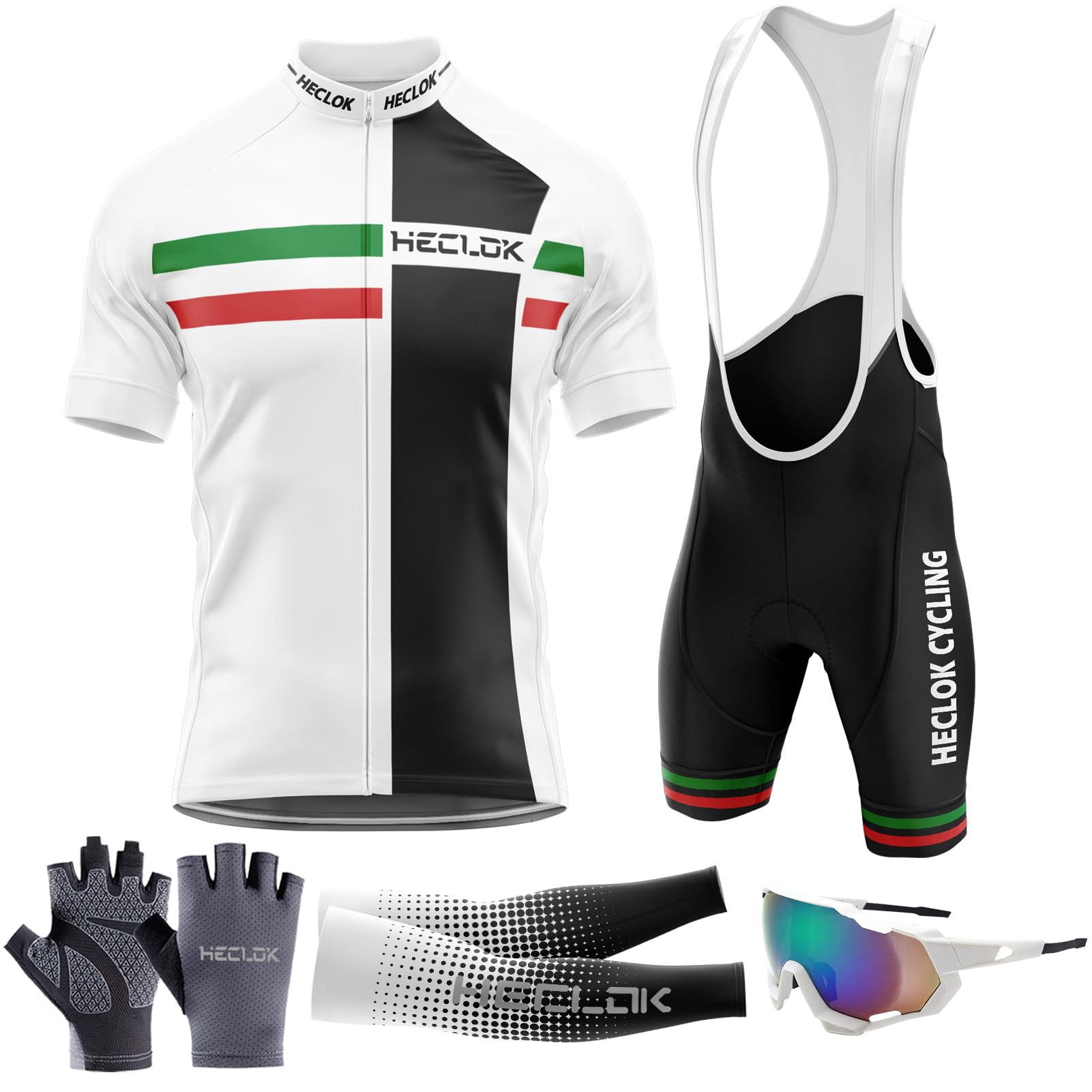Abbigliamento Ciclismo Uomo Estivo, Maglia Bici da Corsa Professionale MTB e Pantaloncini Imbottiti con Gel 9D,Ciclismo Traspiranti e ad Asciugatura Rapida,Camicia da Ciclismo