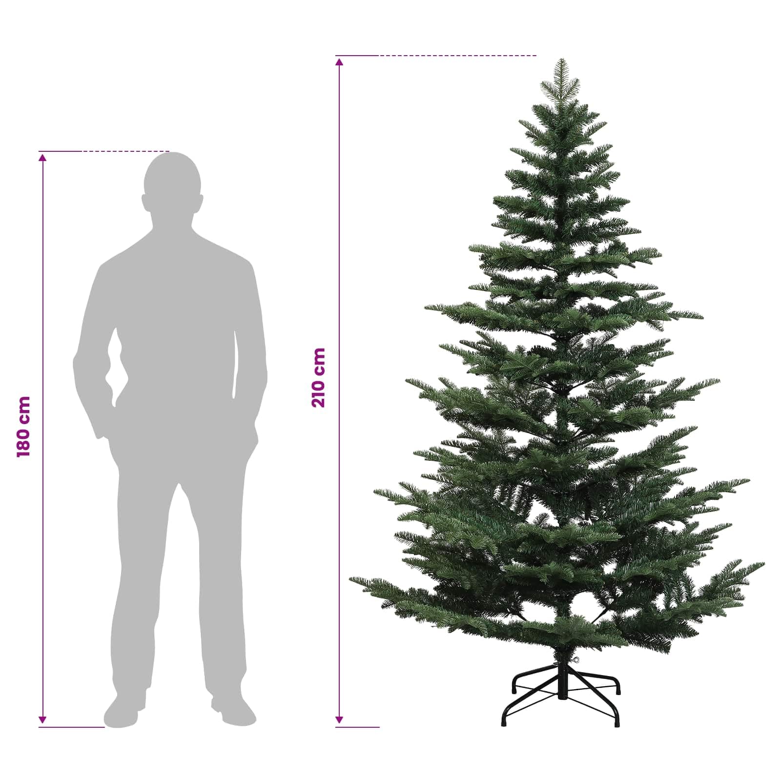 vidaXL Sapin de Noël Artificiel à Branches Articulées 210 cm PE et PVC