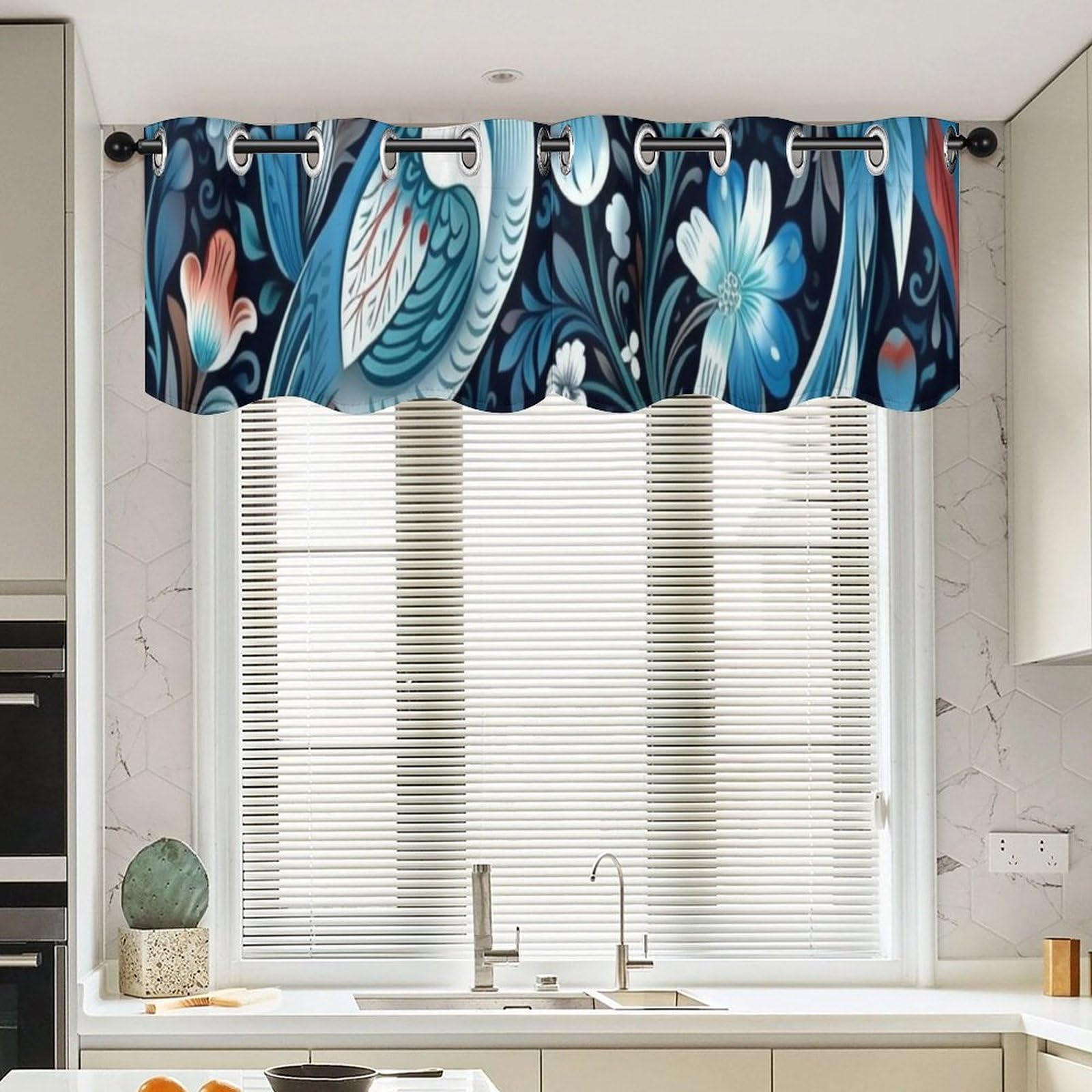 Rideaux courts exotiques salon brise-bise de cuisine occultant partiel 132x45cm