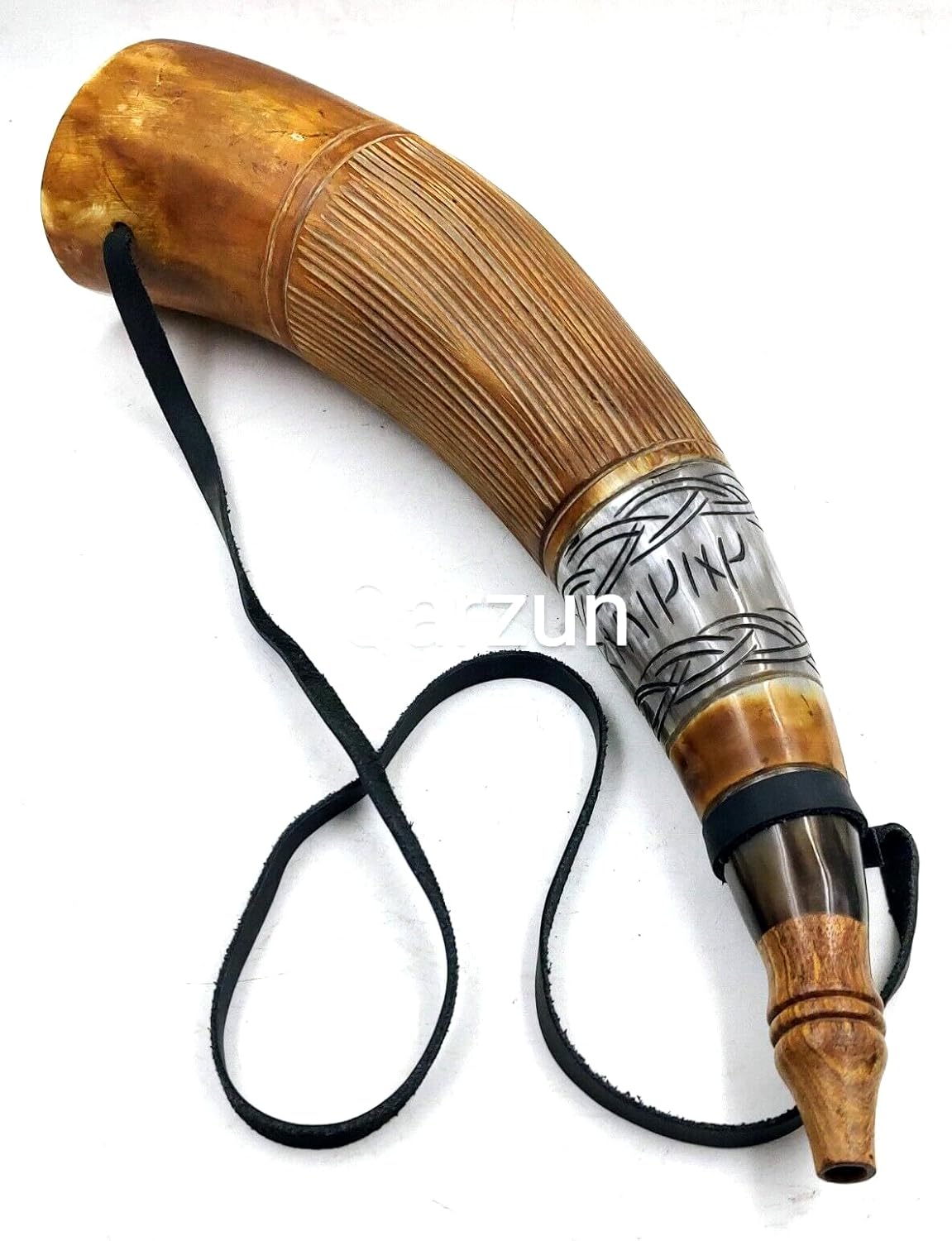 Battle Sounding Horn - Premium Ox-Horn Blow Horn War Trumpet Sounding Bugle Horn Blowing Viking Norse Medieval Polished Horn Genuine Shofar Horn