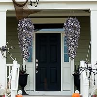 Vista 5 de BLEUM CADE Plantas Colgantes Falsas, 2pcs Planta Colgante Artificial, Enredaderas Falsas de Color Morado Profundo Planta Colgante para Pared Hogar