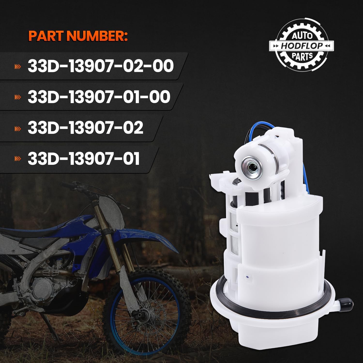 33D-13907-02-00 Fuel Pump Assembly Compatible with Yamaha YZ250F YZ250FX YZ450F YZ450FX WR250F WR450F 2010-2023, Replace# 33D-13907-02 33D139070200 33D1390702