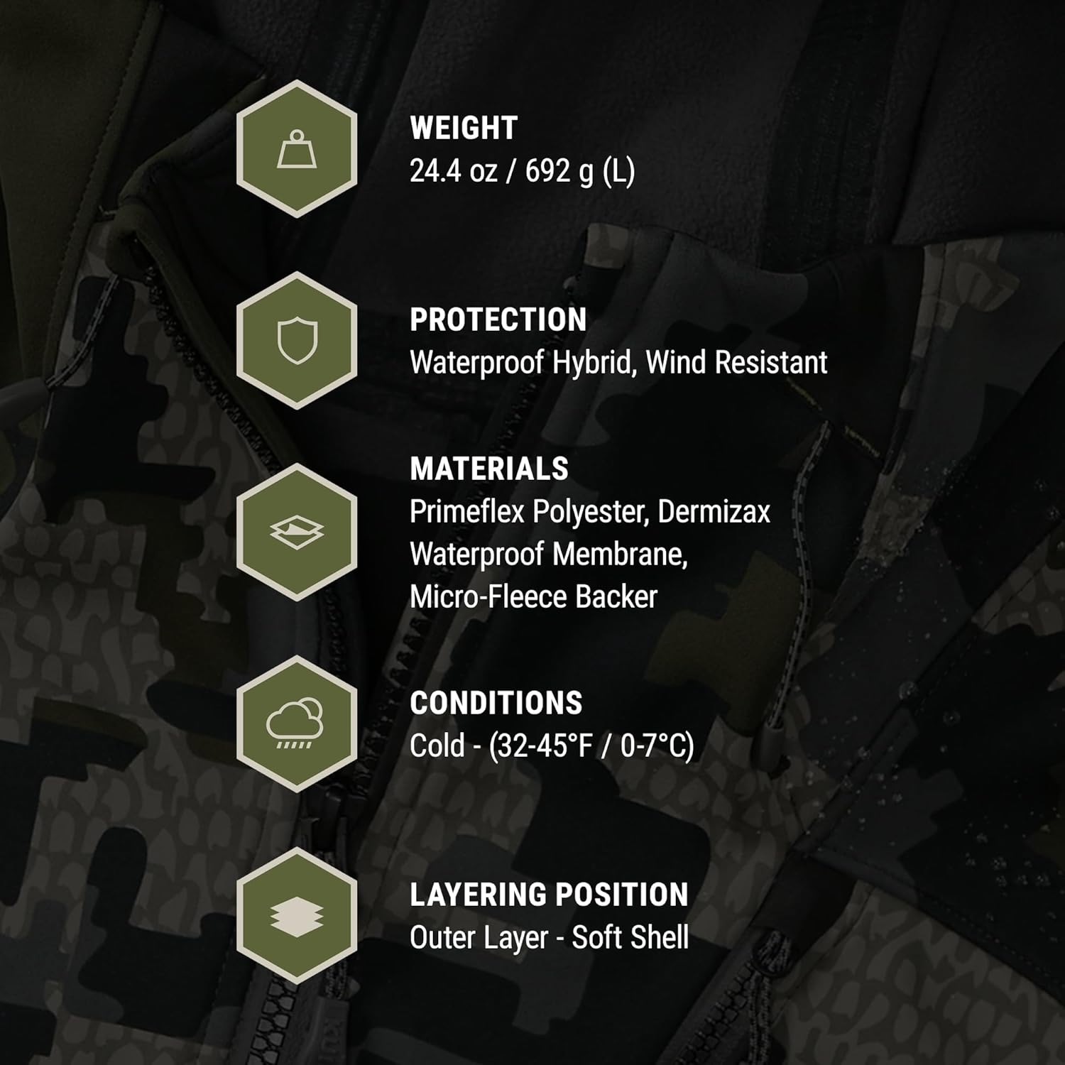 KUIU Axis Hybrid Hooded Jacket – Waterproof Paneling, Wind Resistant, Fleece-Lined Soft Shell for Active Cold Weather Hunting - Image 5