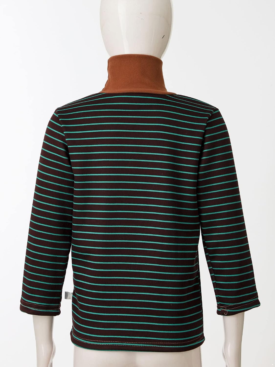 Boys Girls Turtleneck Thermal Tops Toddler Kids Long Sleeve Striped Tee Winter Baselayer Fleece Tee Shirts