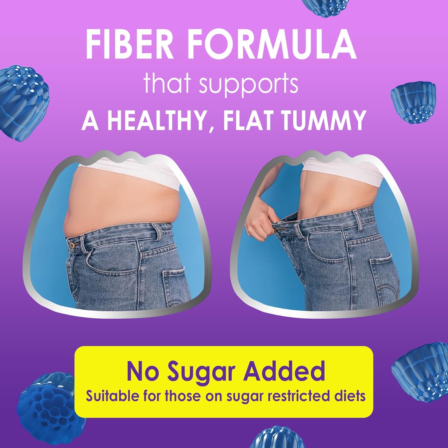 8G Fiber Gummies with Probiotics, Fiber Supplement with 25 Billion CFU Probiotics Blend, Inulin, Green Tea Extract Support Digestive Health, Regularity, No Sugar Added, Daily Gummy for Adults, 120Cts - Image 9