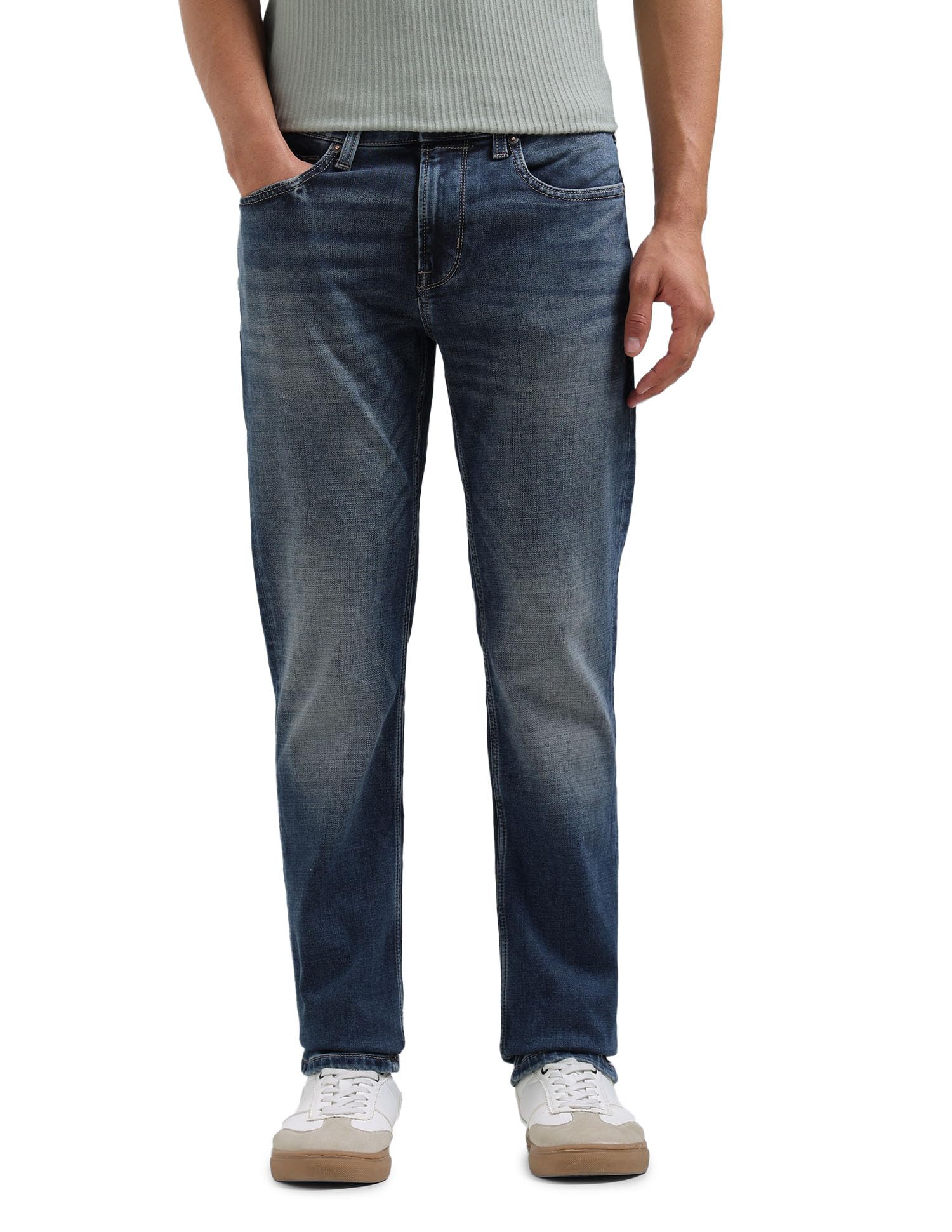 flying machine Men's Slim Straight Fit Jeans| Solid | Mid Rise | Stretchable | Jeans for Man-picture-13