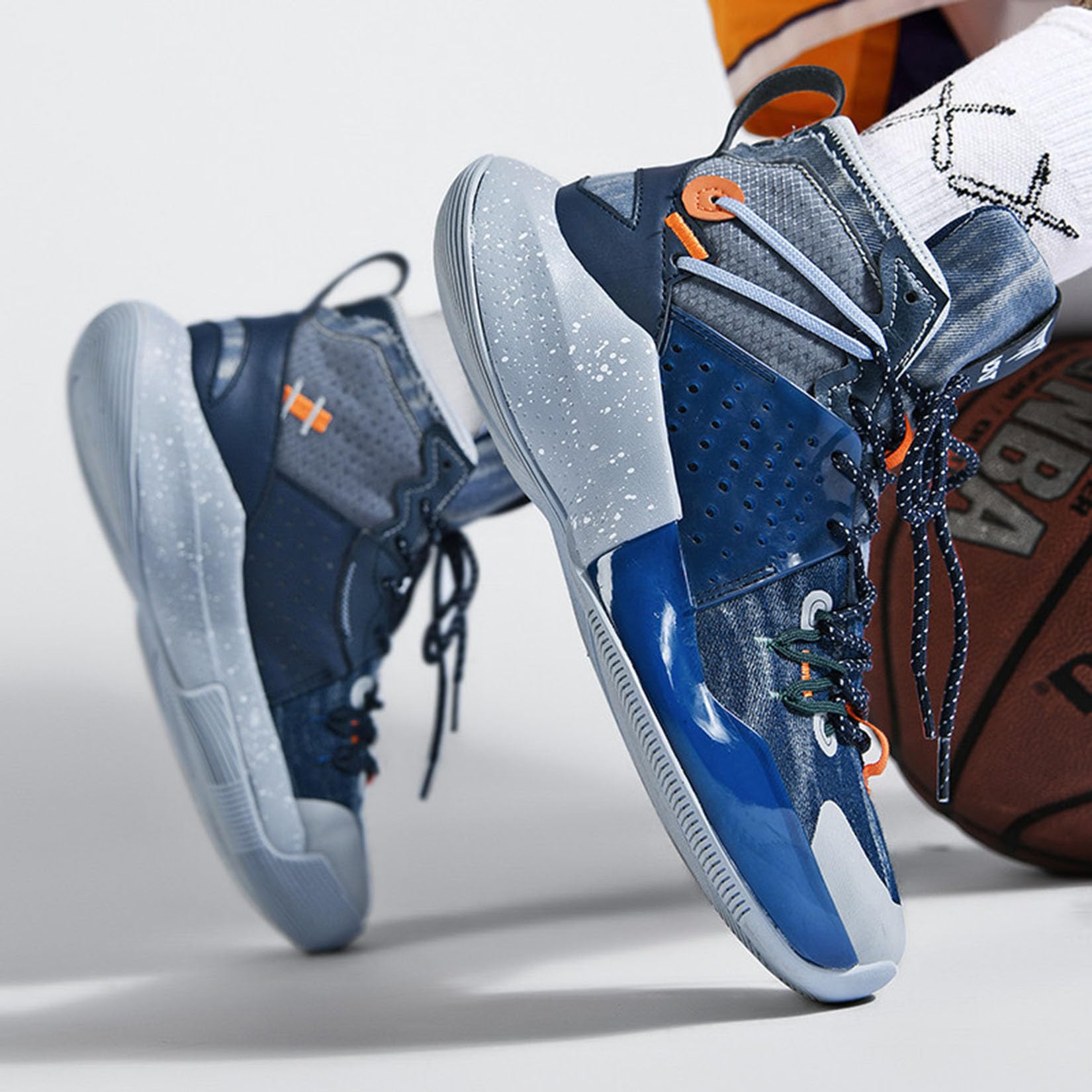 Wysokie Buty Do Koszykówki Chłopców Męskie Buty Treningowe Cementowe Buty Sportowe(45 EU, Z2)