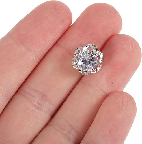 Miniatura 4 de EXCEART 6 piezas de botones azules Jean pequeños adornos de diamantes de imitación para decoración de manualidades