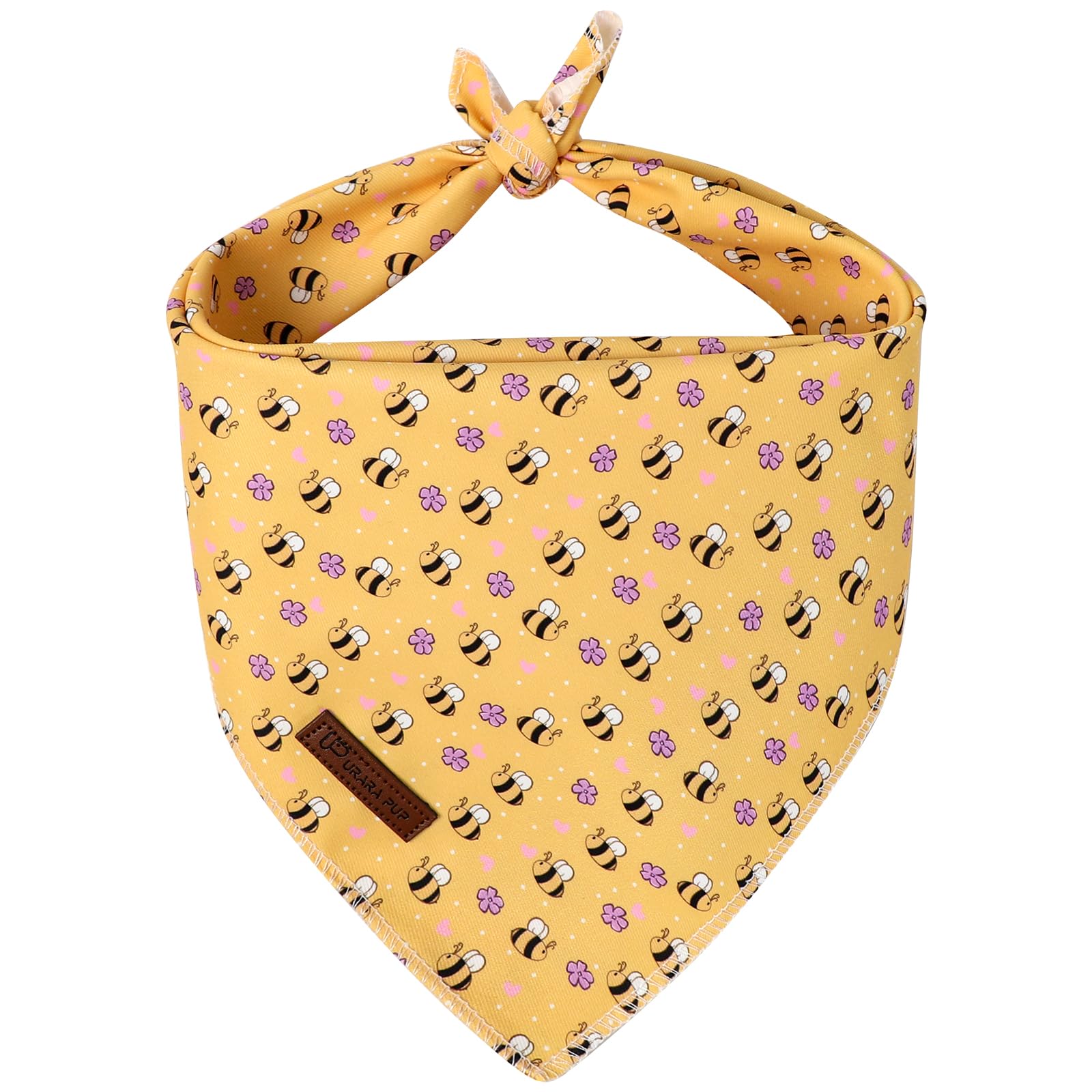 Bandana d'été pour chien motif abeille jaune idéal pour les balades au parc