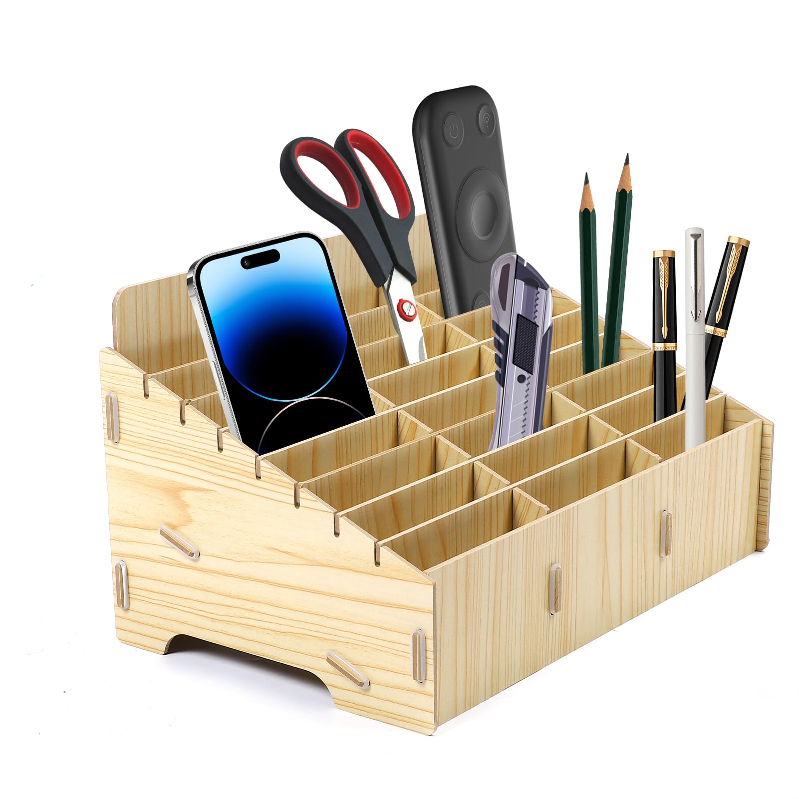 Boîte de rangement pour téléphone portable pour salles de classe et de conférence en bois