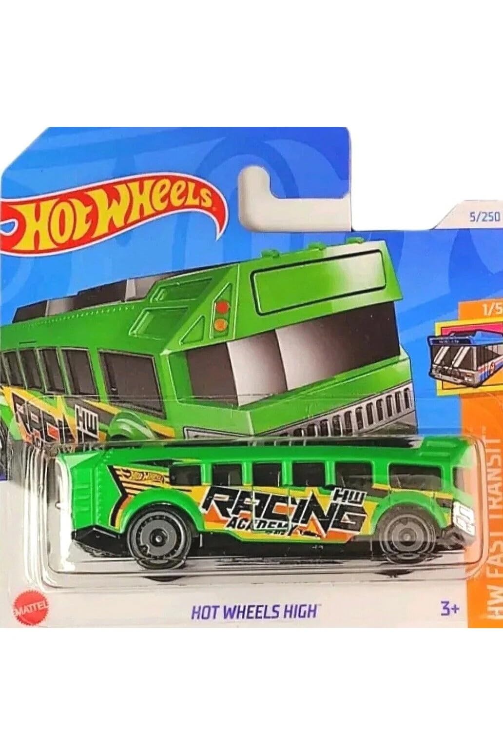 Hot Wheels Road Bandit (Blue & Orange) 2/5 HW Fast Transit - 2024-30/250 (Short Card) - COMES IN A KLAS CAR KEEPER SHORT CARD PROTECTOR CASE - HTB43