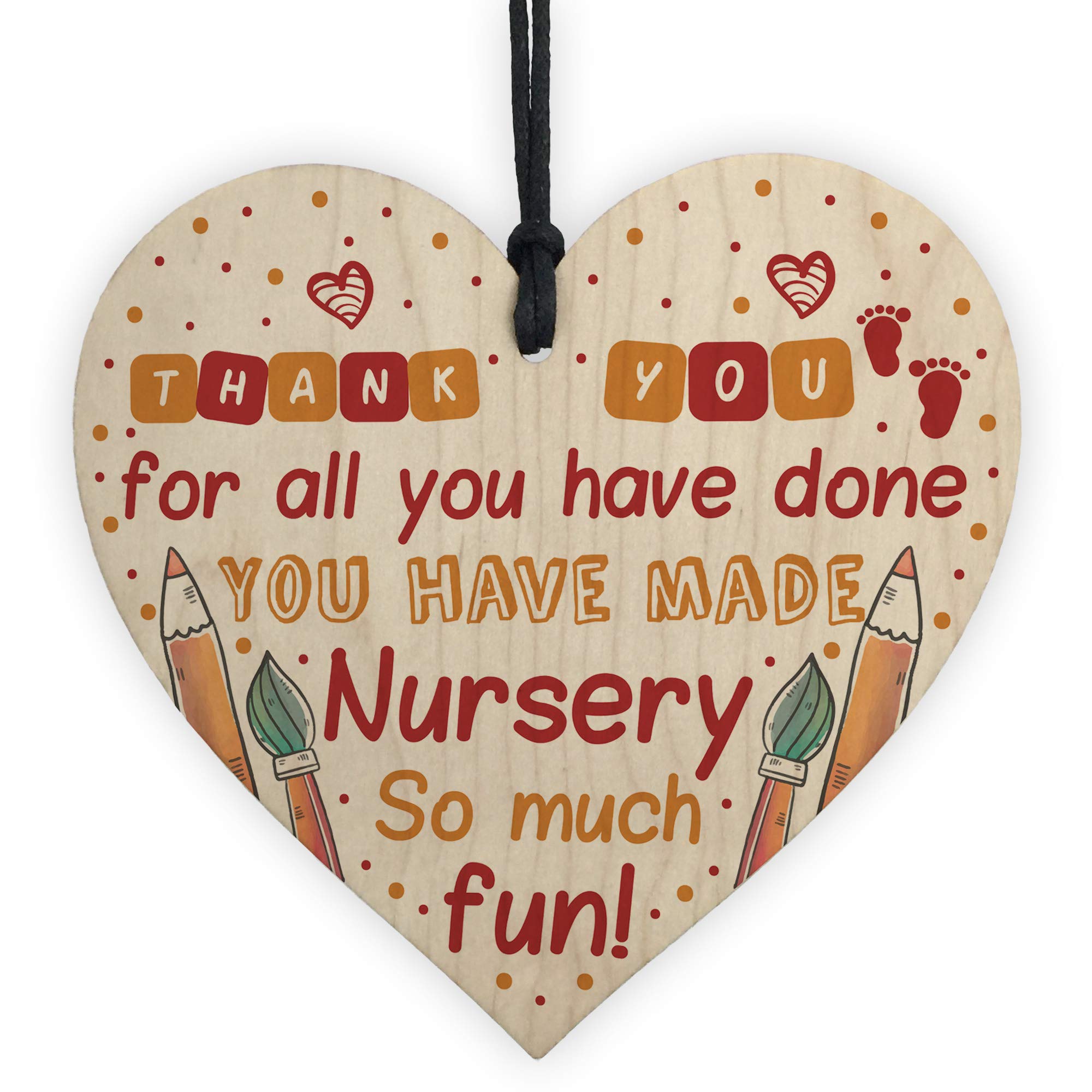 Red Ocean Beige|Brown Thank You Gift For Teacher Teaching Assistant Leaving Nursery School Gift Plaque Keepsake
