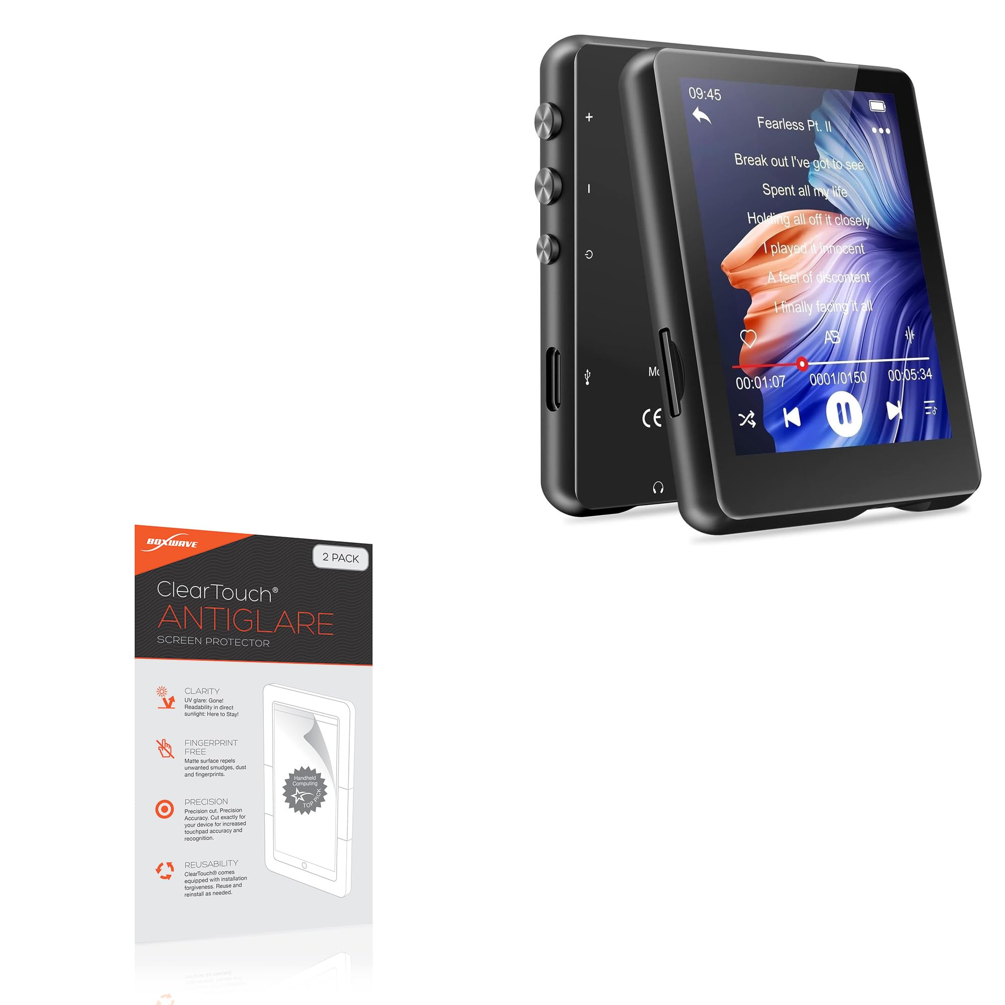 BoxWave Screen Protector Compatible with MECHEN M3 Touchscreen MP3 Player - ClearTouch Anti-Glare (2-Pack), Anti-Fingerprint Matte Film Skin