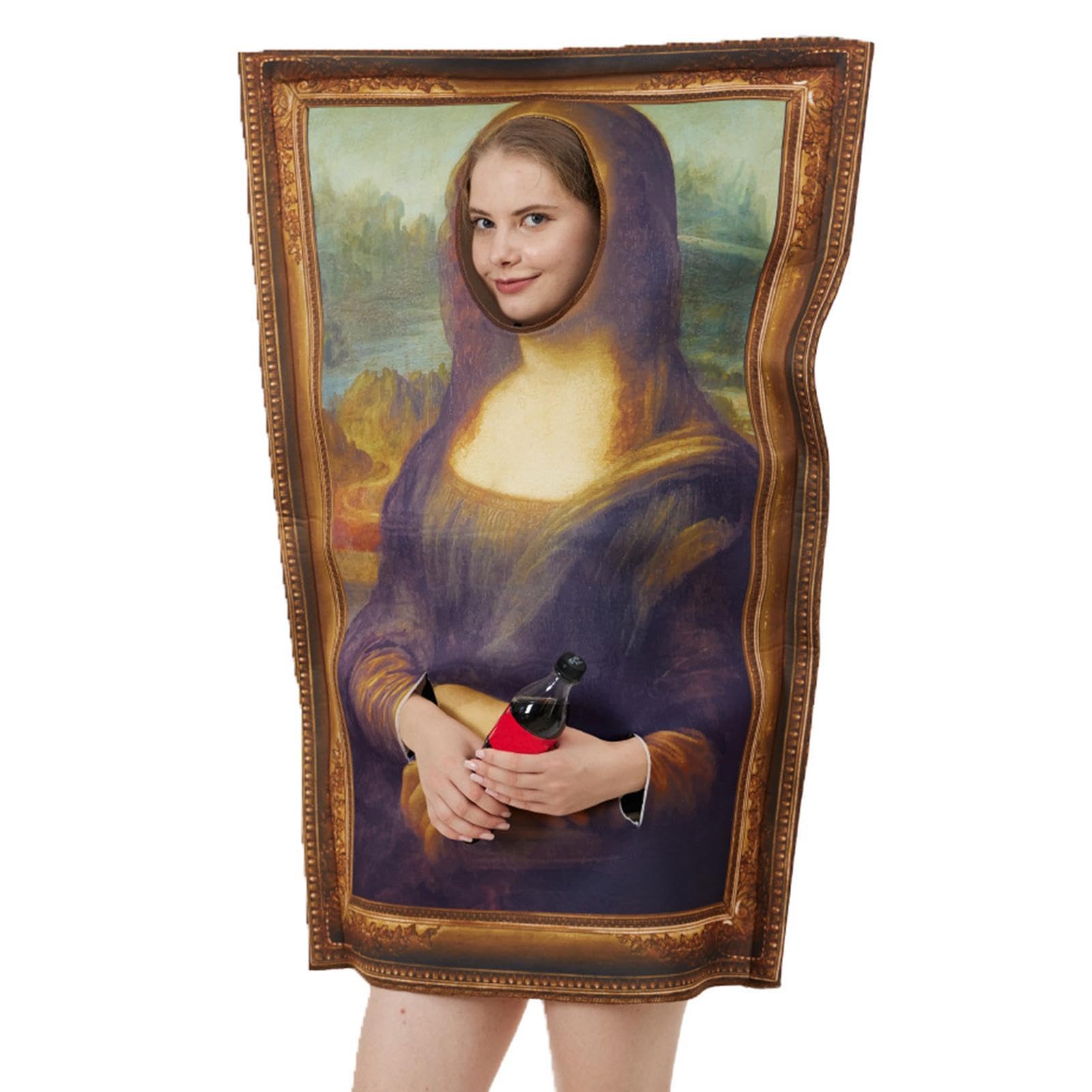 GenericFamous Painting Costume, Prank Costumes For Adults, Mona Lisa Costume Carnival Theme, Artist Costume Adult, Wearable Prank Clothing Halloween Party Costumes, 35x25x8cm