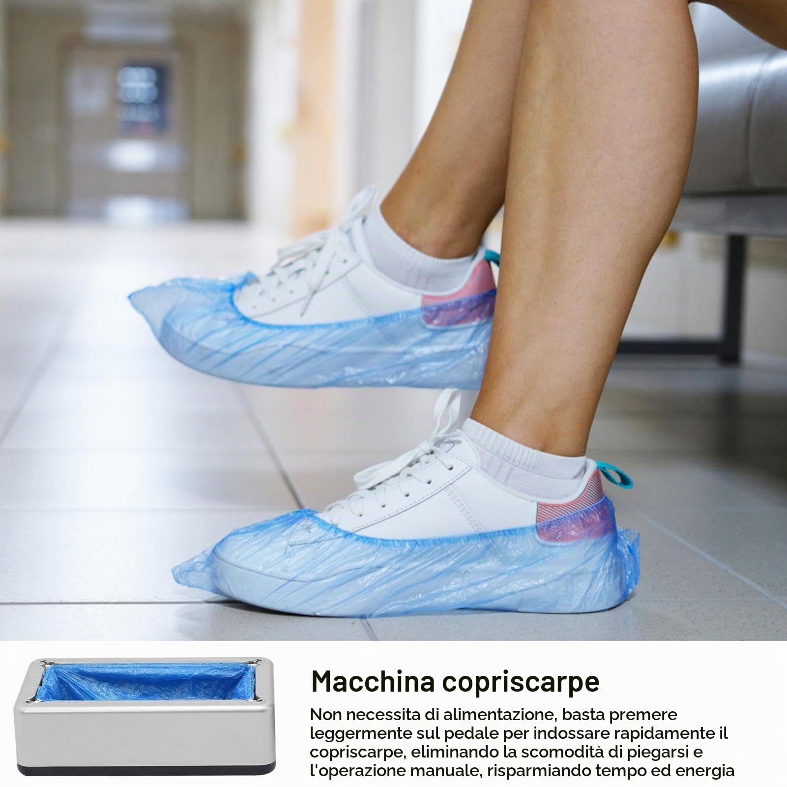 Dispenser Copriscarpe Automatico Professionale,Portatile Macchina Antiscivolo Copriscarpe Con Copriscarpe Monouso In ABS Da 100 Pezzi, Macchina Per Coprire Scarpe Automatica