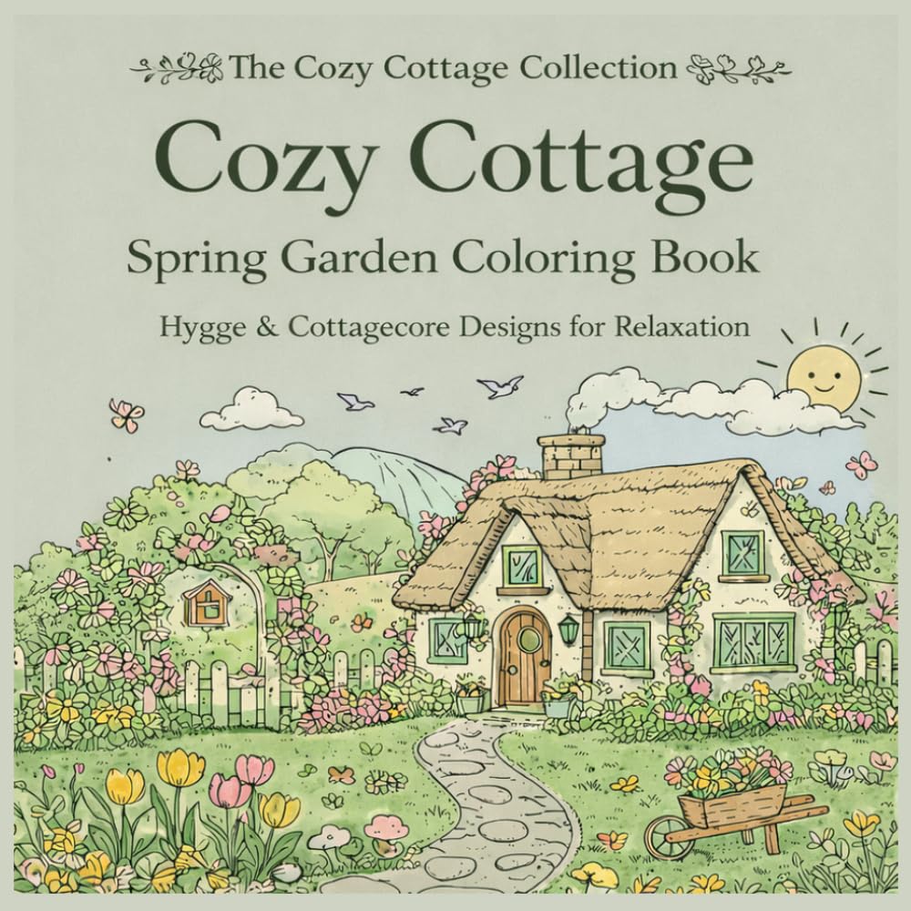 Cozy Cottage: Spring Garden Coloring Book: 26 Hygge & Cottagecore Designs for Adults — Charming Interiors, Gardens & Cozy Scenes for Relaxation and Stress Relief