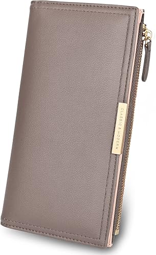 Mokoze Cartera con cierre magnético para mujer bolsa de almacenamiento larga con cierre magnético y bolsillo para cambio cartera pequeña para mujer