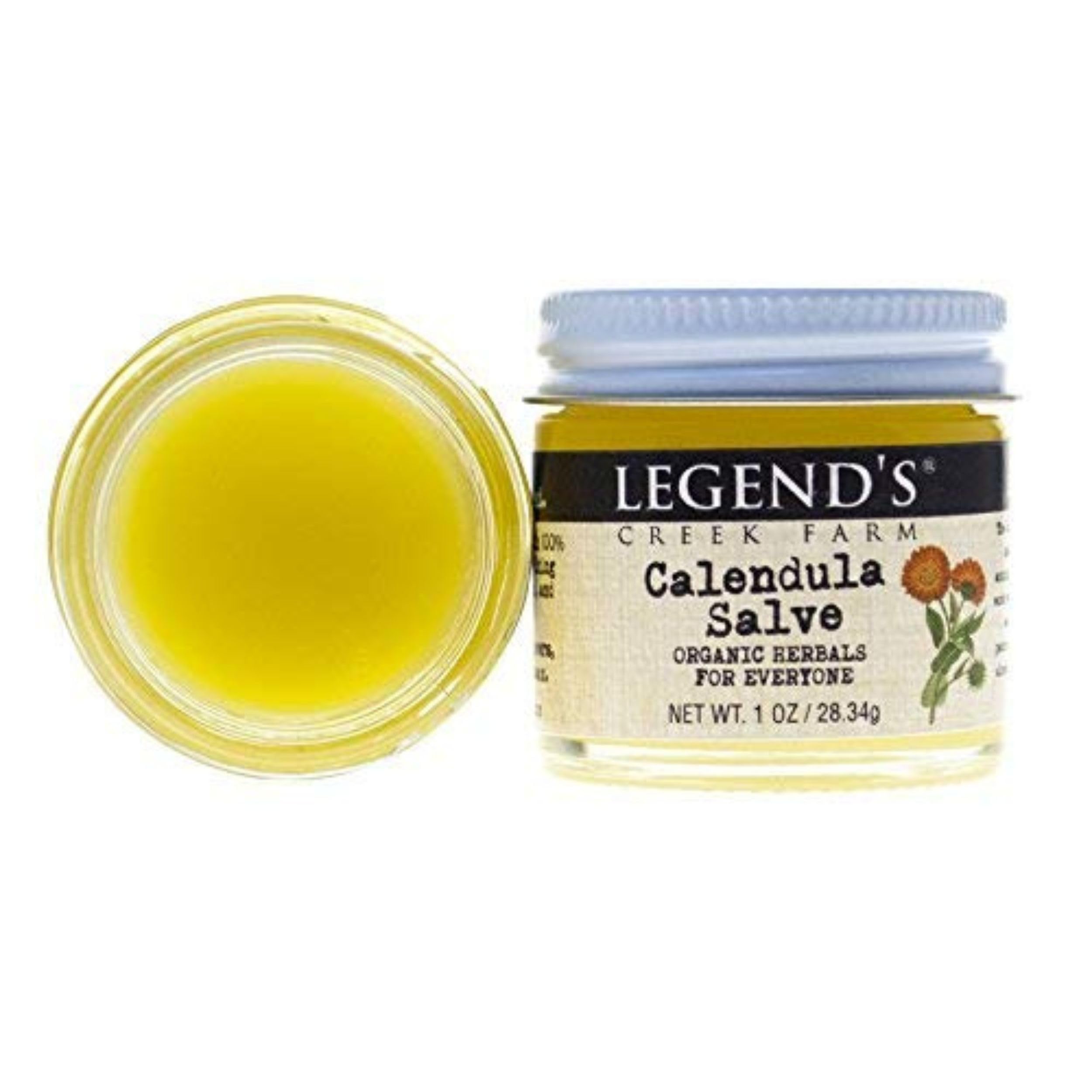 Legend's Creek Farm Herbal Salve - Healing Ointment with Calendula Flowers & Grapeseed Oil - Natural Balm for Dry Skin, Scrapes, & Stings - 1oz. Healing Balm Handmade in USA (Calendula S.)