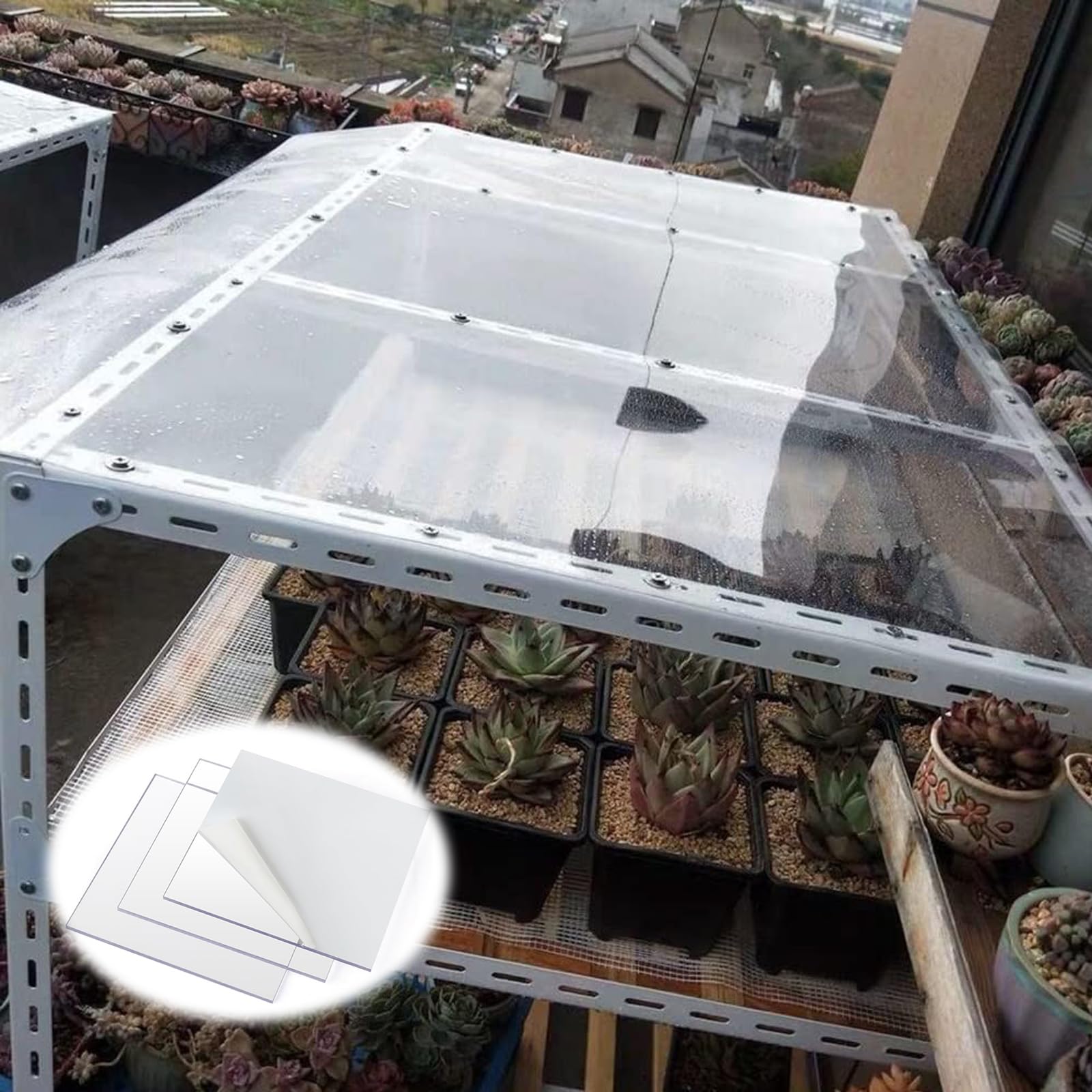 Feuille de toiture en polycarbonate transparent pour serre et abri