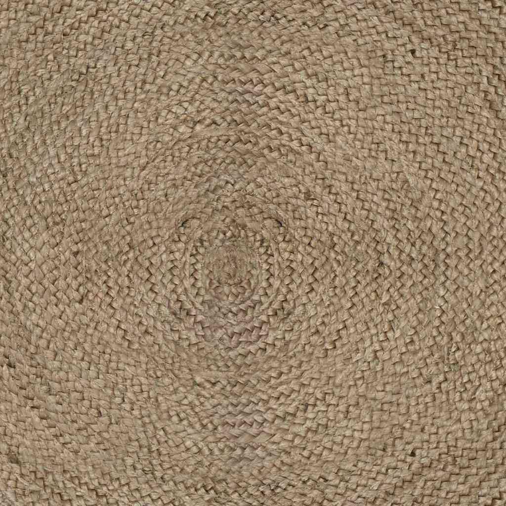 Makastle Tapis Carré Gris 240 x 240 cm en Jute Fait Main