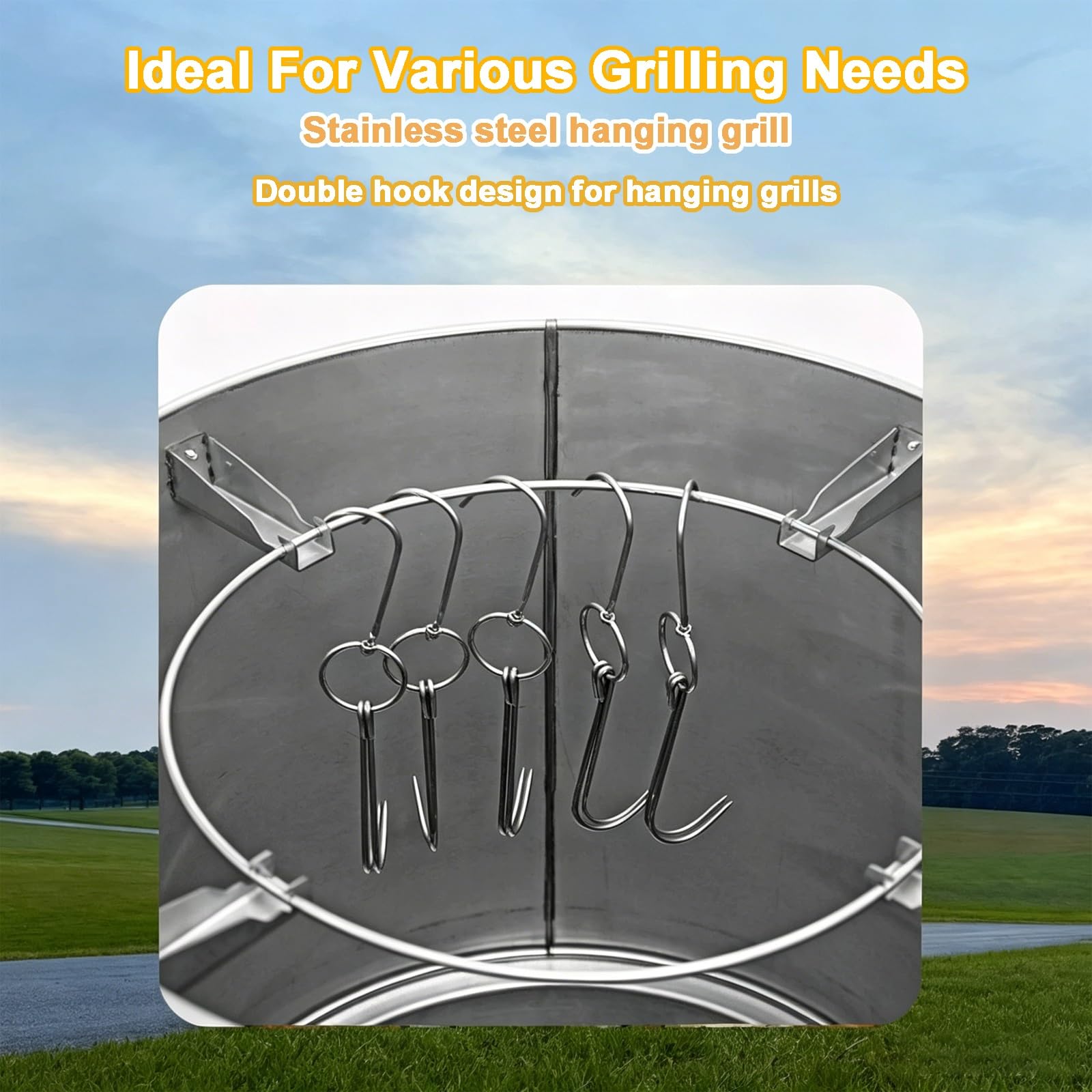 Wędzarnia Beczkowa z Termometrem Grill Przenośny Wędzący Stal Nierdzewna | Grill Beczkowy z Różnymi Akcesoriami Nadaje Się do Drobiu, Żeberek, Baraniny i Innego Drobiu