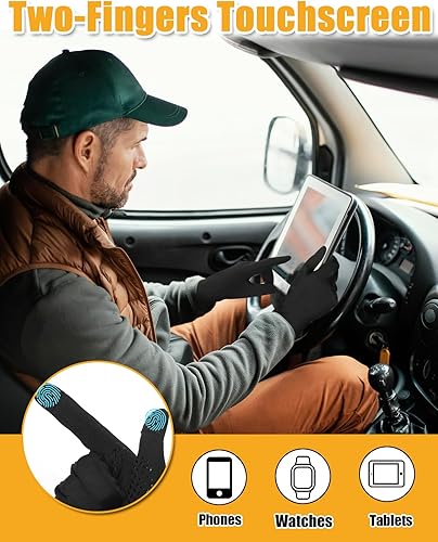 Miniatura 2 de RIGWARL Glove Liners - Guantes de correr ligeros para hombres y mujeres, con tiras antideslizantes, guantes de esquí resistentes al viento