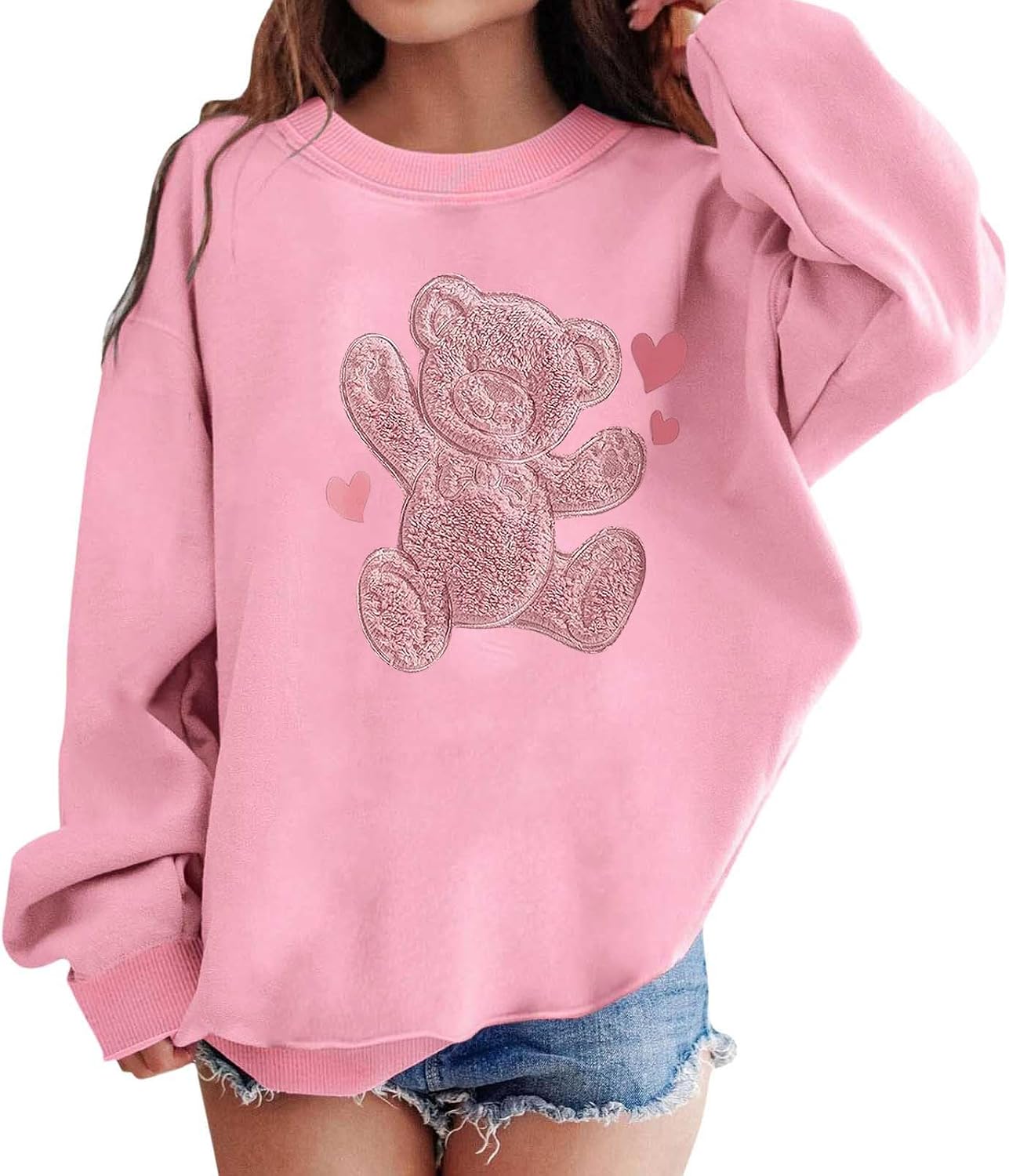 Sweatshirts For Teen Girls Long Sleeve Crewneck Print Pullover Tops Unisex Youth Cute Back To School Clothes For Casual Wear