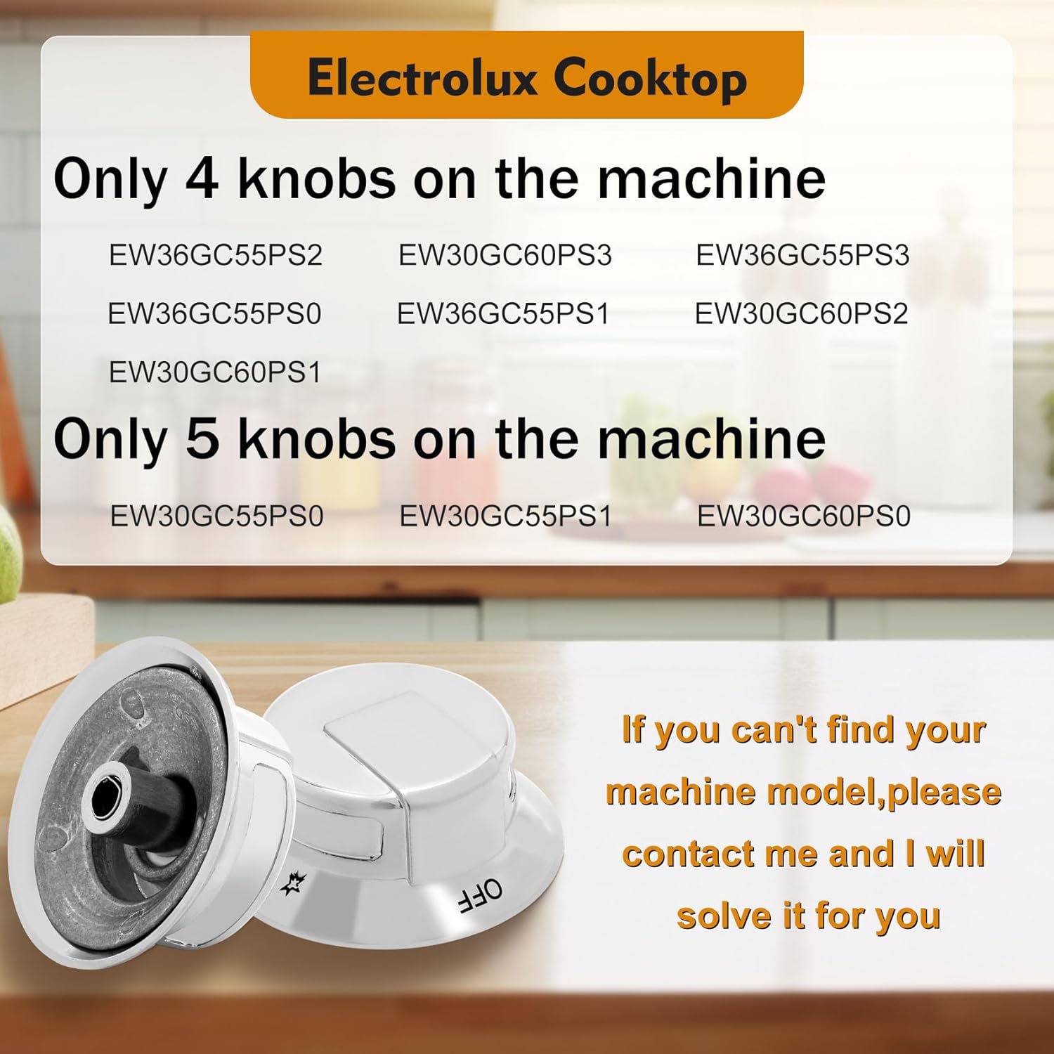 318569904 Cooktop Burner Control Knob Compatible with Electrolux Cooktop Knob 318569904,3514026,AP5809436,PS9495257,EAP9495257,PD00061227(5pcs)