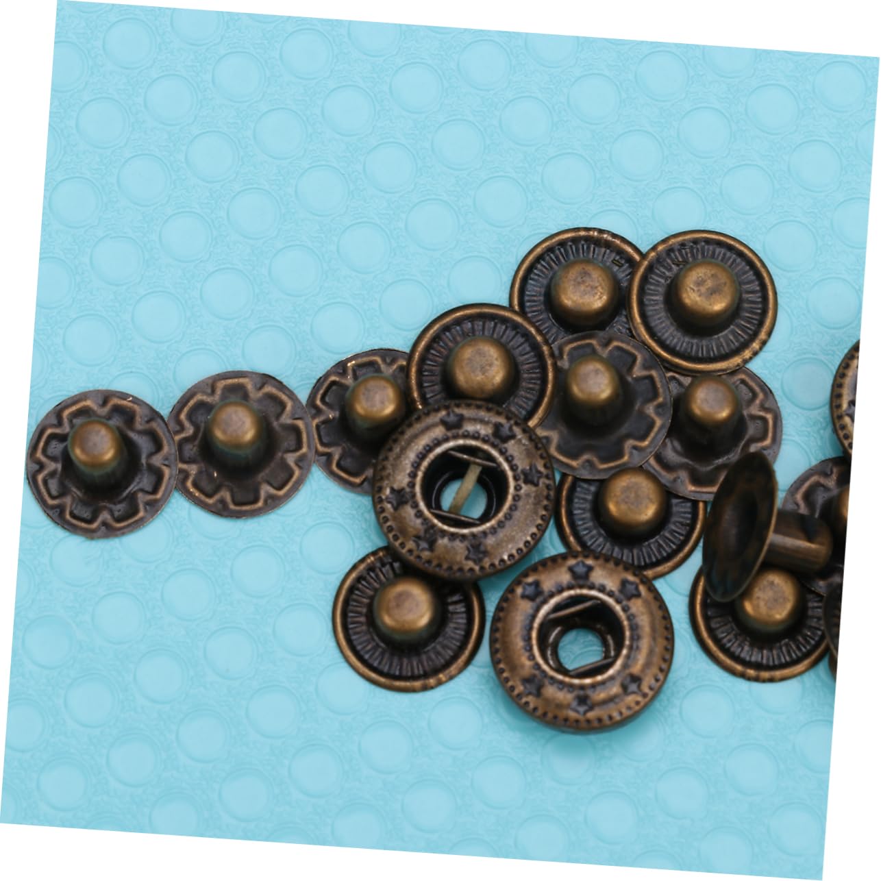 VILLCASE 10 Juegos Monedero De La Vendimia Botones a Presión De La Ropa Suministros Para Hacer Bolsas Broches De Presión Broches De Cuero Billetera Vintage Botón Antiguo Aleación
