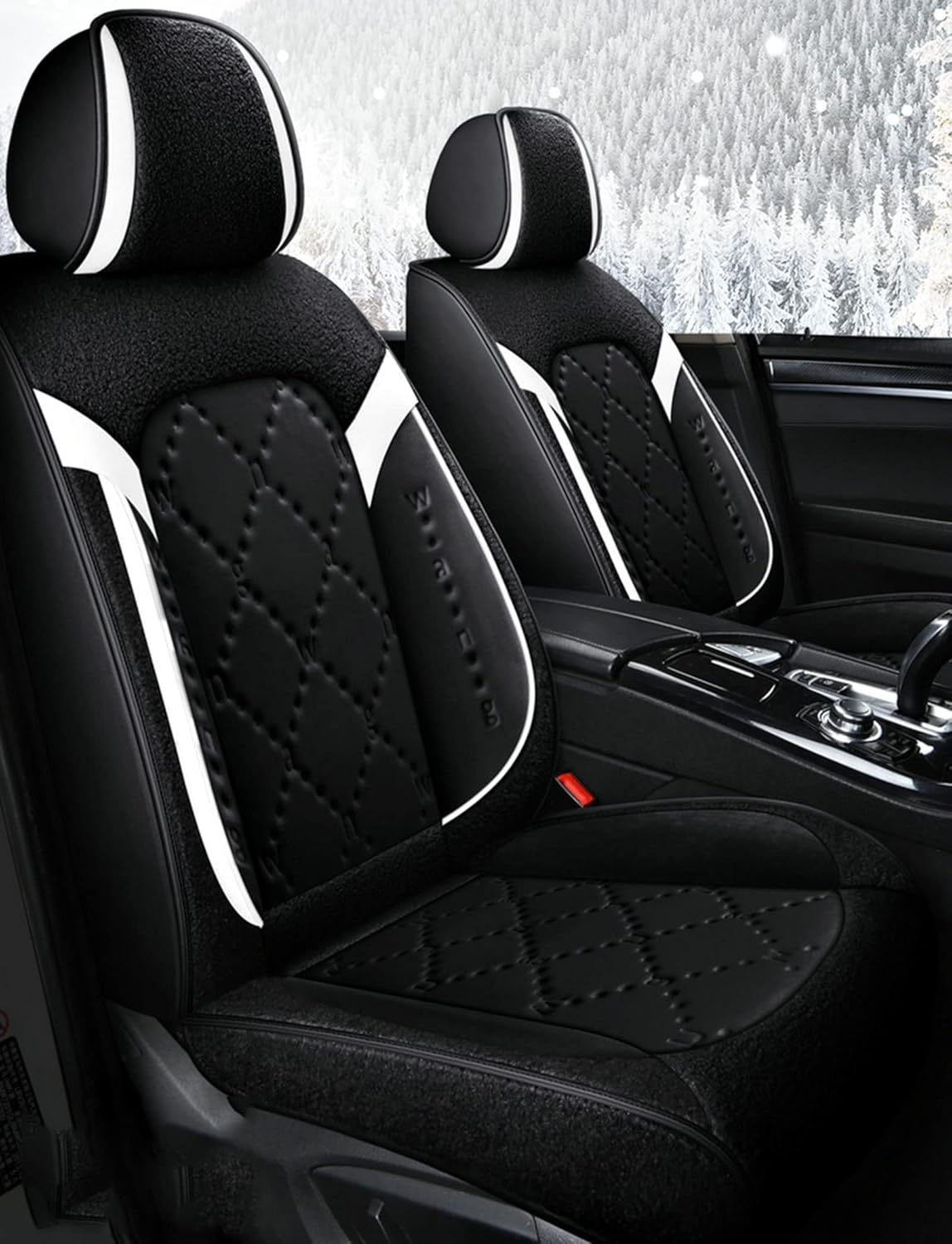 Plush Car Seat Covers Universal Winter Warm Seat Cushion Pad Mat Protector Automobiles Interior Covers Auto Accessories Styling,Black