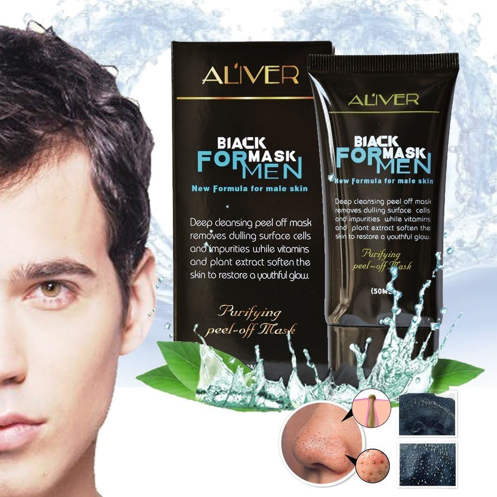 Peel off Mask for Men, Suction Black Head Deep Cleansing Anti Aging Whitening