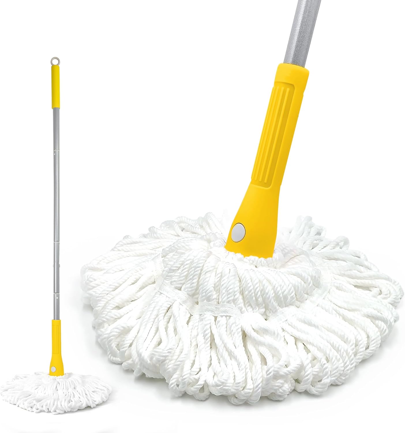 Twist Mop with Microfiber Pads, Long Handle, Scrub Pad for