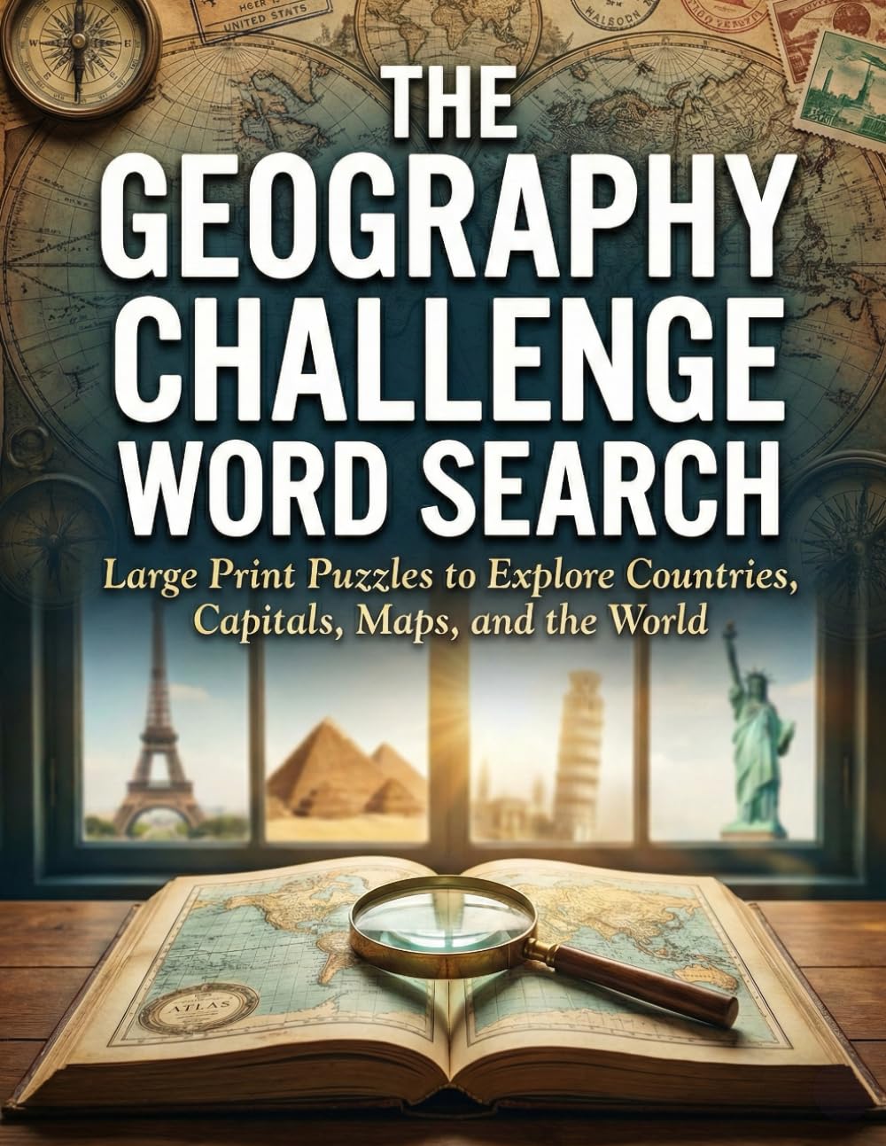 The Geography Challenge Word Search: Large Print Puzzles to Explore Countries, Capitals, Maps, and the World