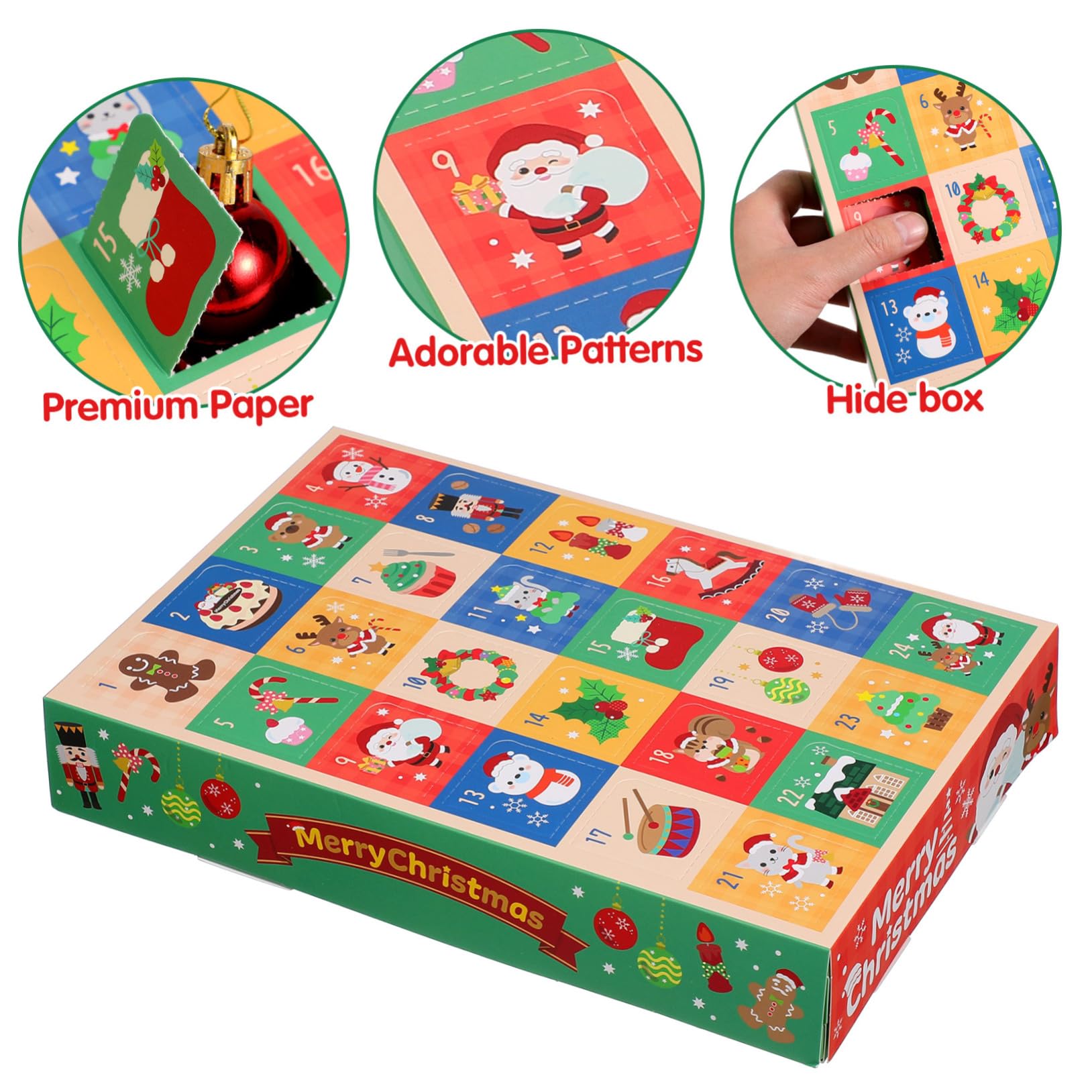 Ipetboom 10pezzi Scatole di Carta per Calendario Avvento Regalo per Conto alla Rovescia di Natale Scatole per Bomboniere e Dolcetti per Creare Attesa Quotidiana un Tocco Personale