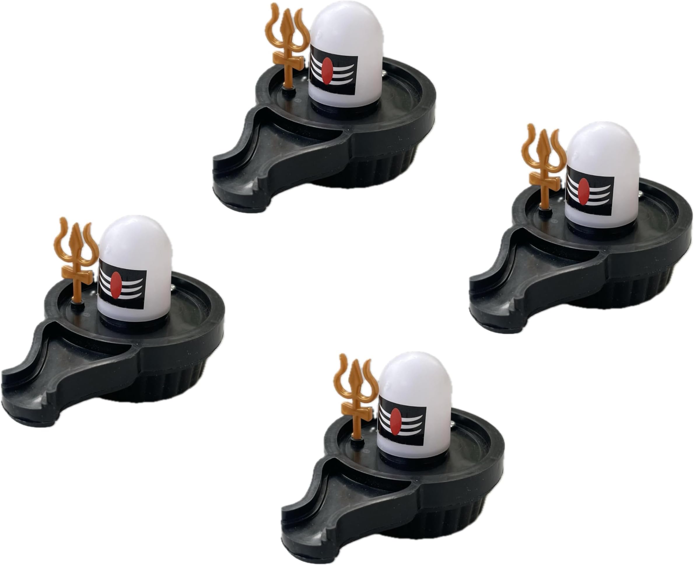 Tech-Lobby Smart Water Sensor Shivling and Smokeless LED Festival Lights for Indoor and Outdoor Decor - Set of 4 Red LED SHIVLING Diyas