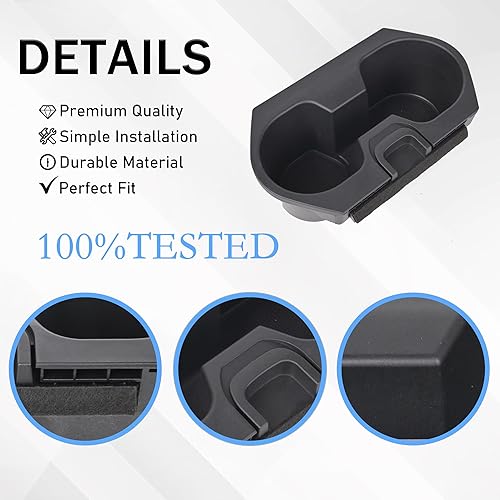 Miniatura 2 de Soporte de taza negro para consola central para Honda Civic 2016 2017 2018 2019 2020 2021 Honda Civic 2019 2020 2021 Honda Insight reemplaza a OEM #
