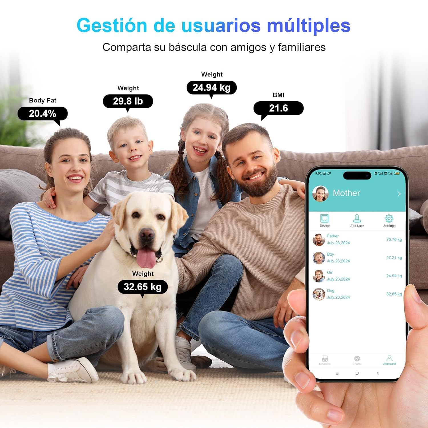 Báscula Grasa Corporal Báscula de Baño Wireless Báscula Baño Digital Analizar Más de 13 Funciones, Monitores de Composición Corporal Máximo 180kg para Andriod y ios, Vidrio templado, Negro