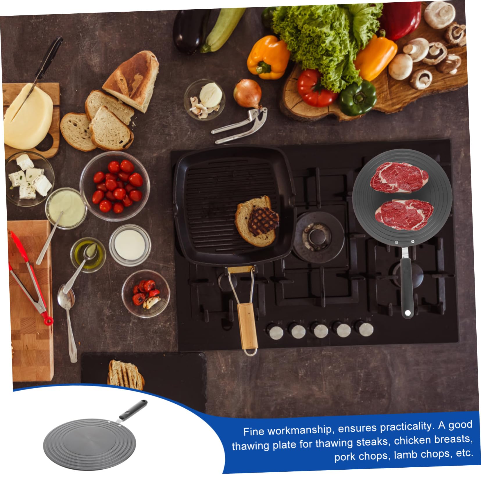 Didiseaon Placa Difusora de Calor Negro Redonda de Aleación de Aluminio Descongela Alimentos y Protege Ollas para Estufa de Gas
