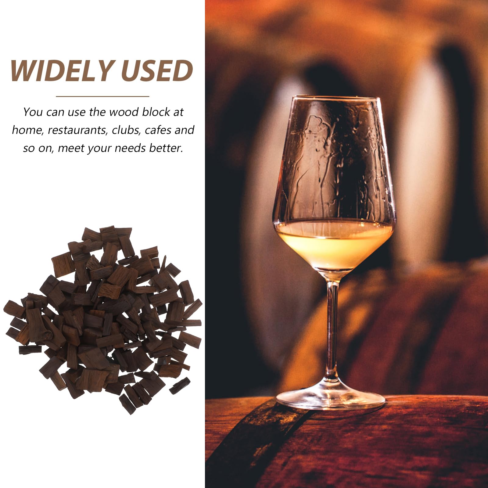 Amosfun Paquete De Virutas De Roble Tostado para Elaboración Casera De Vino Y Whisky 0.78X0.78X0.19In Astillas De Madera para Mejorar Aroma Y Sabor En Proyectos Artesanales