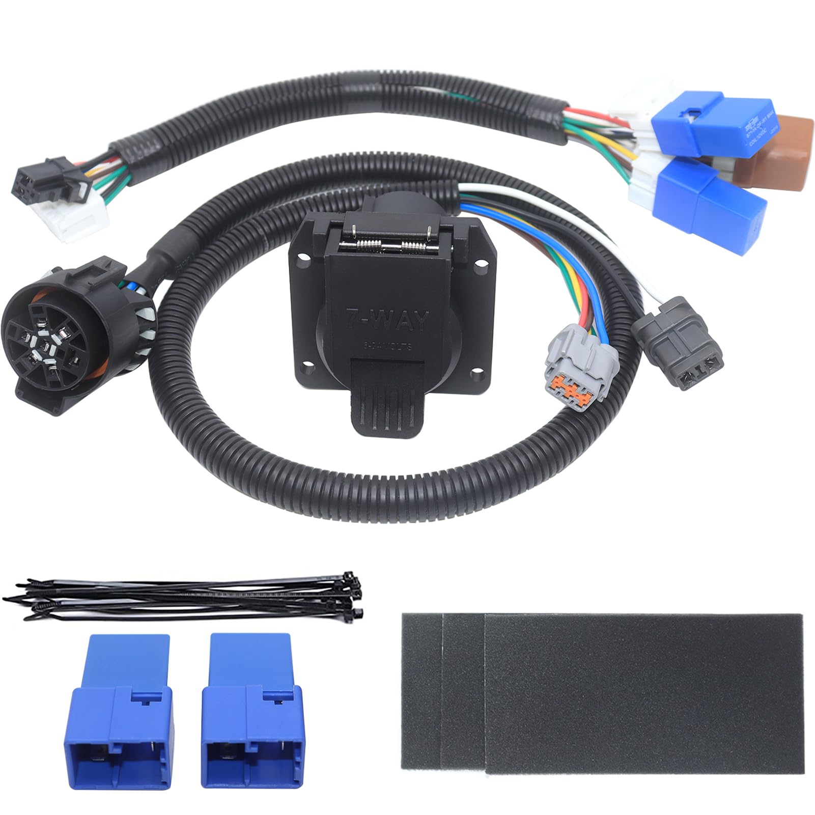 CARROFIX Custom-Fit Vehicle Wiring Harness with 7-Way Blade Trailer Connector, Compatible with Nissan Pathfinder; Infiniti QX60, Factory Tow Package Required