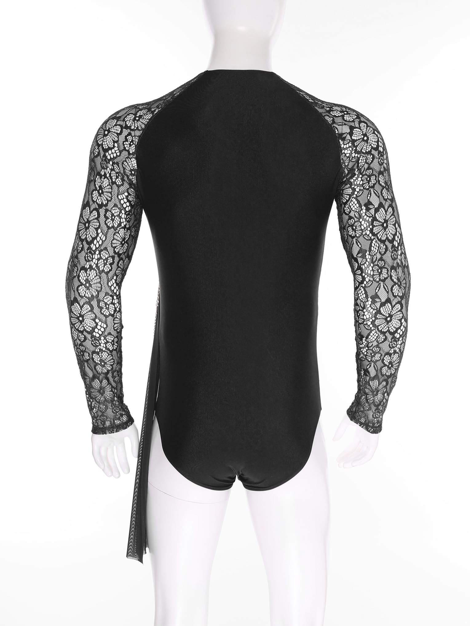 Hombres Traje De Baile Para Hombres Latino Camisa De Baile De Salón Latino Maillot Ballet De Competición Y Performance Negro M