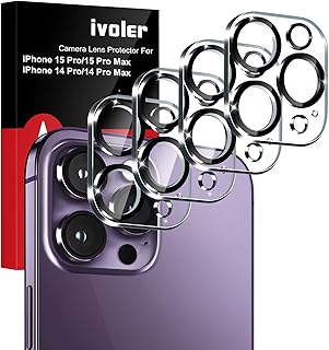 ivoler [4-pack Camera Lens Protector for iPhone 14 Pro Max, iPhone 15 Pro Max 6.7'', iPhone 15 Pro,iPhone 14 Pro 6.1'' Tempered Glass Camera lens Screen Protector Camera Cover Case Friendly